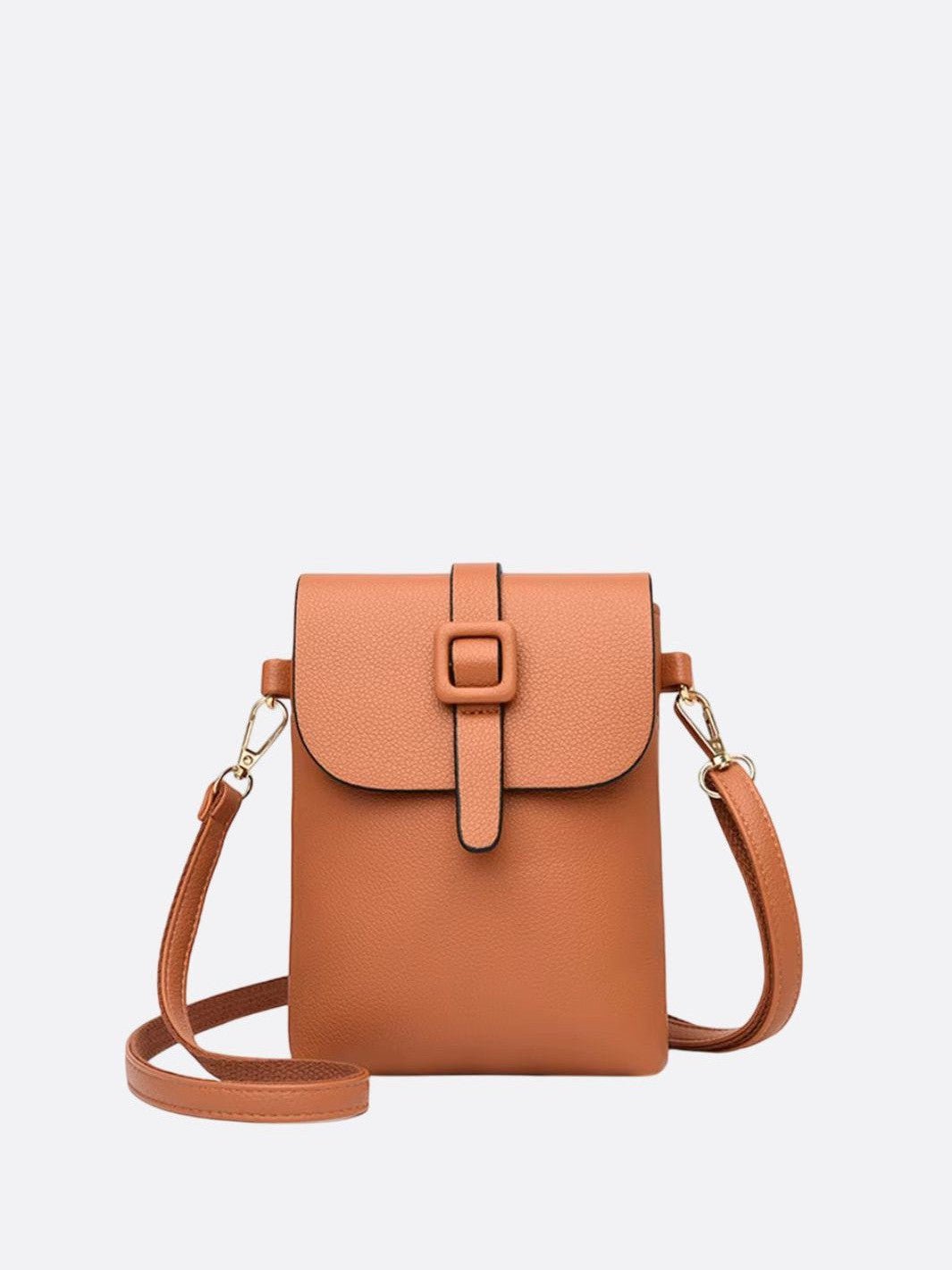 pochette téléphone bandoulière camel