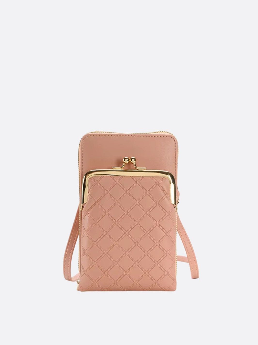 pochette telephone matelassé beige