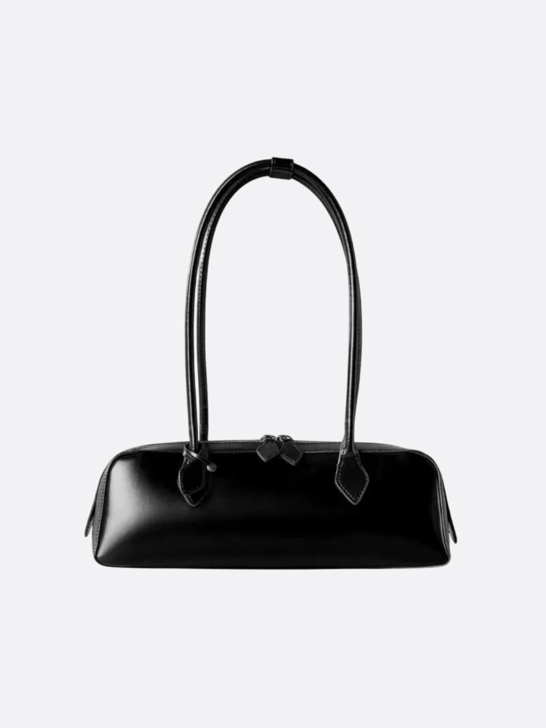 sac baguette cuir noir