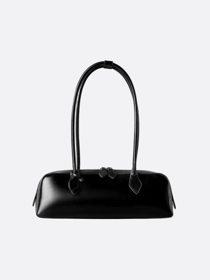 sac baguette cuir noir