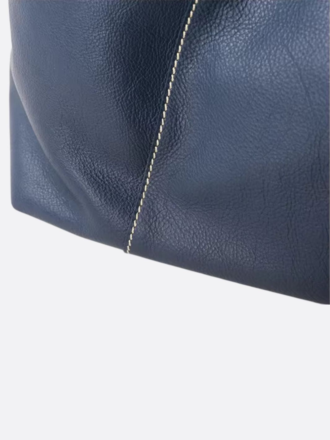 Sac cabas en cuir bleu marine