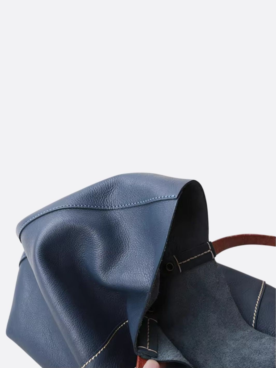 Sac cabas en cuir bleu marine