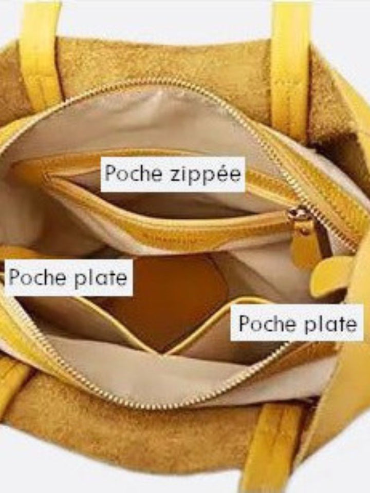 Sac cabas vertical en cuir