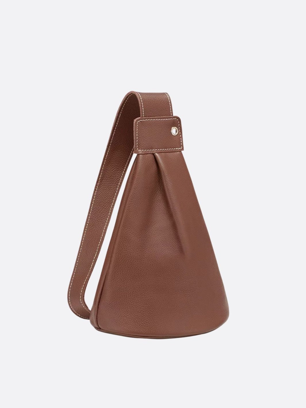 Sac cuir bandoulière large marron