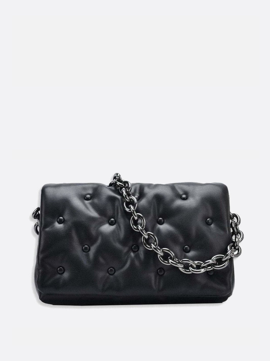 Sac noir matelassé avec chaine en bandoulière