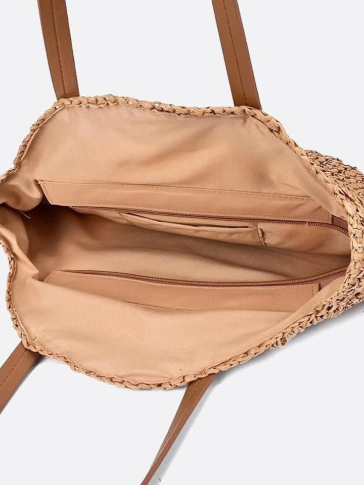 Sac paille avec ronds colorés