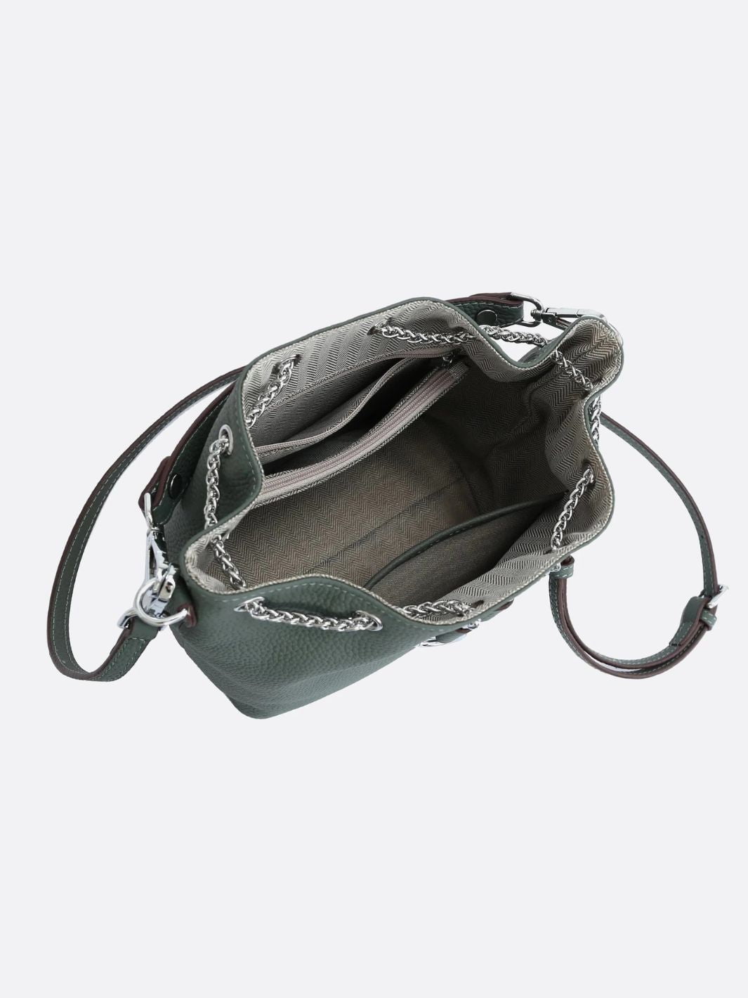 Sac seau en cuir grainé