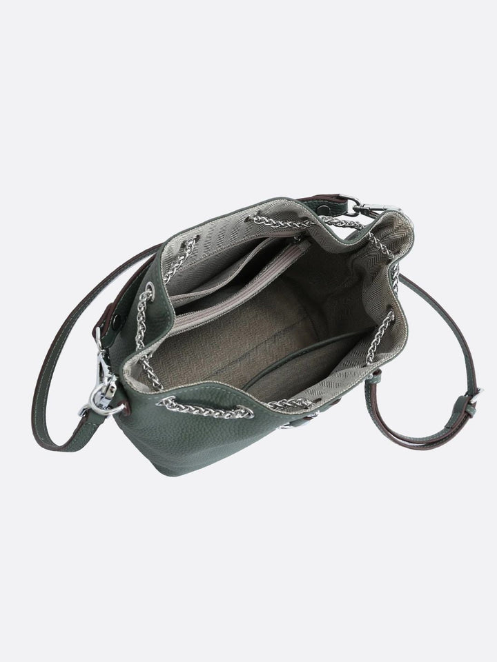 Sac seau en cuir grainé