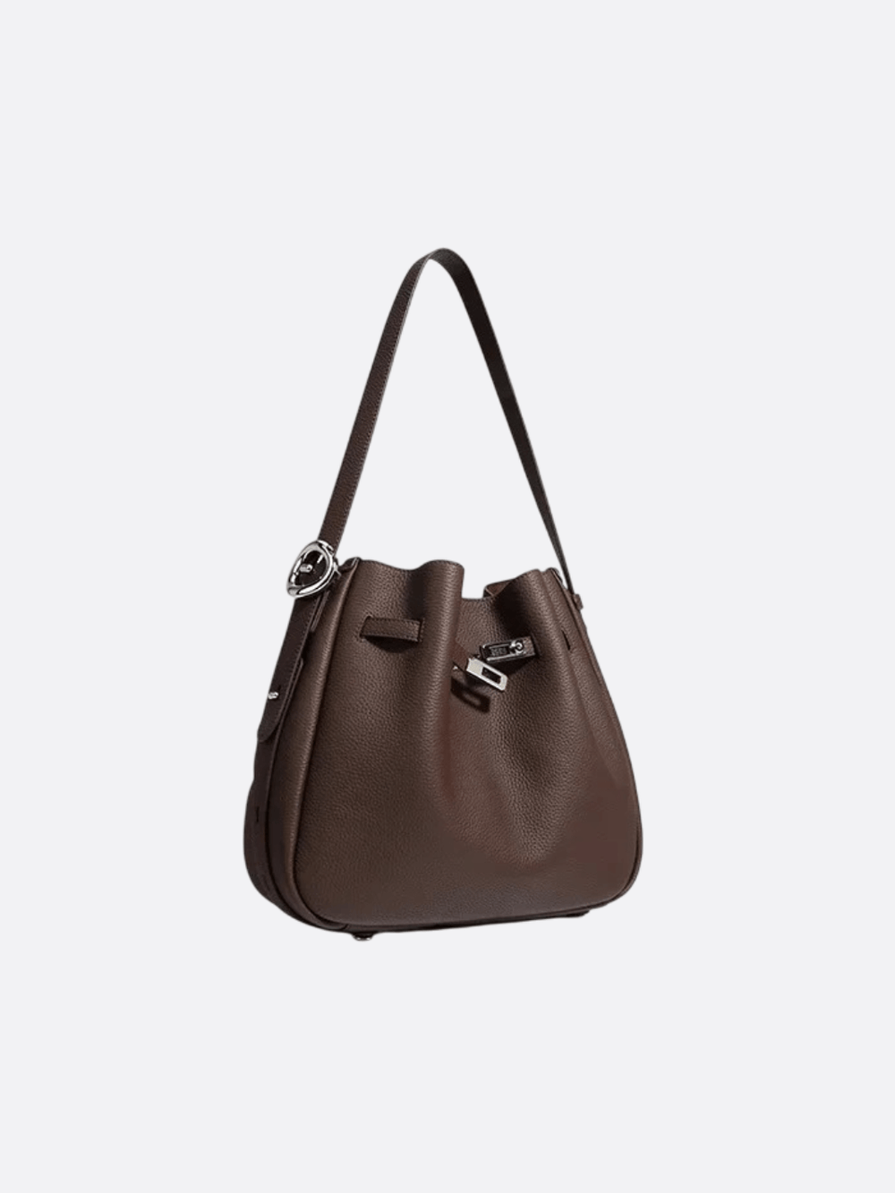 sac seau cuir marron femme