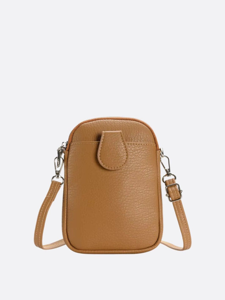 sac téléphone bandoulière camel